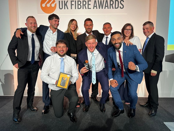 UK Fibre Awards, Pulse team members and MD Josh Packer, centre front