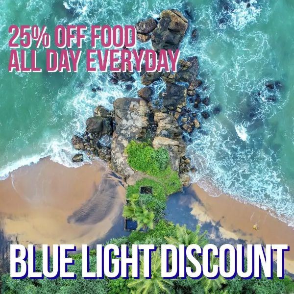 Blue Light Discount – 25% OFF Food Every Day at The Coconut Tree